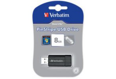 Verbatim Store and Go Hi Speed Pinstripe Black 8GB Flash Drive